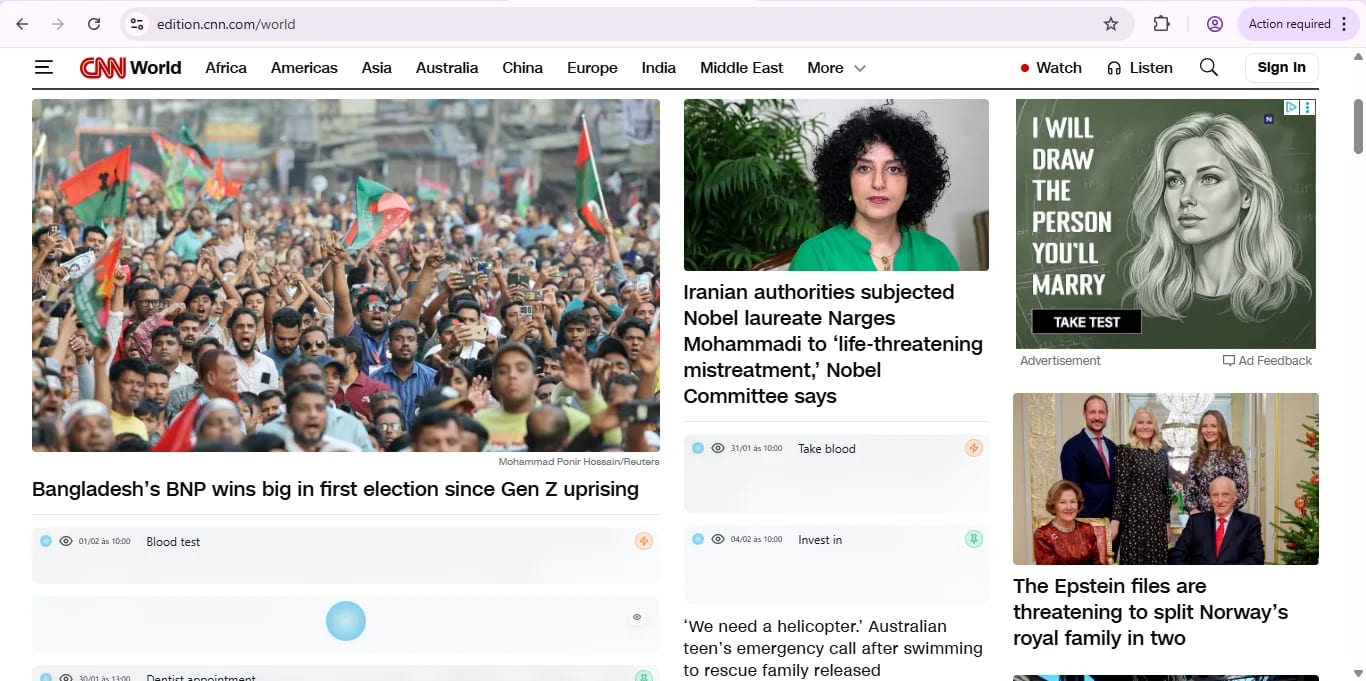 CNN with personalized reminders