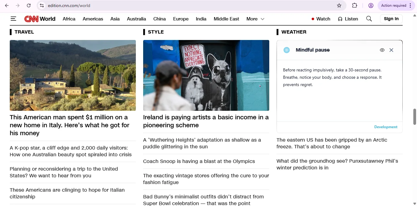 CNN with positive content