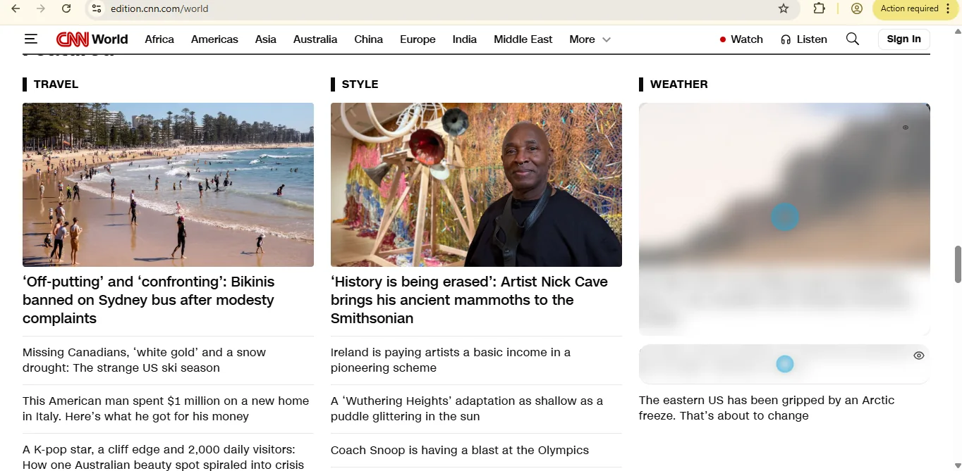 CNN with general protection enabled