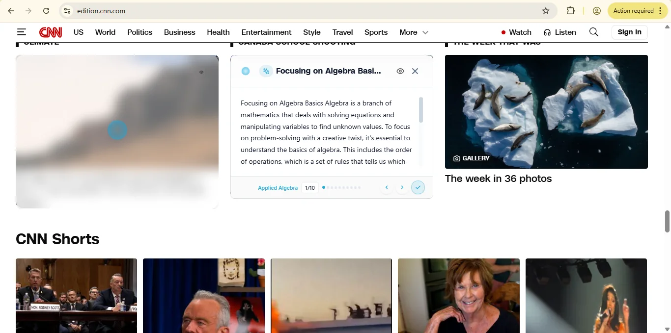 CNN with AI-generated learning content