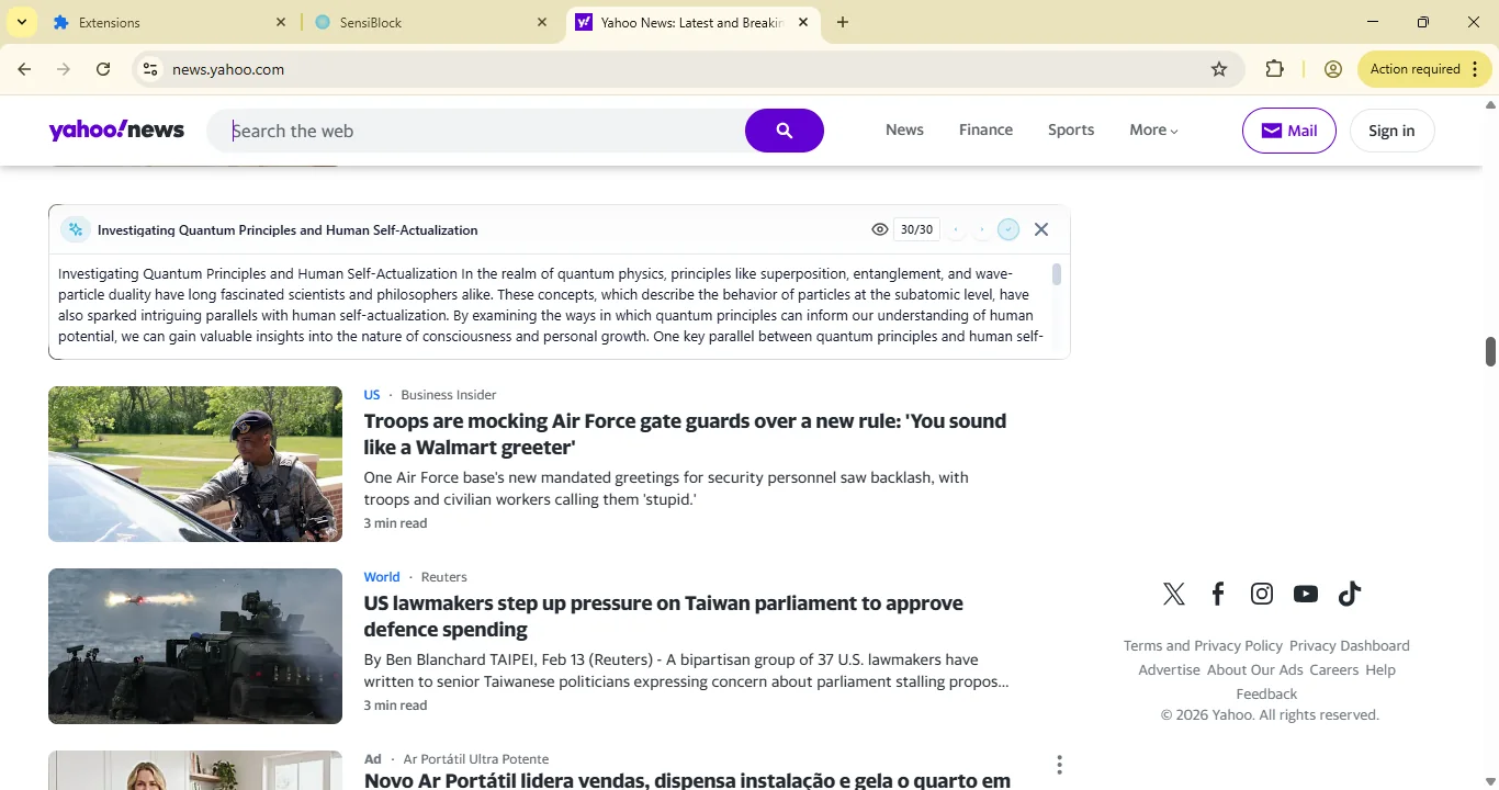 Yahoo with AI-generated learning content