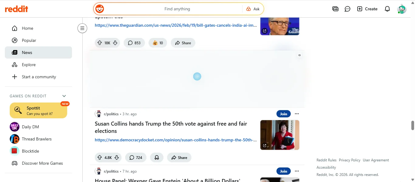 Reddit with general protection enabled